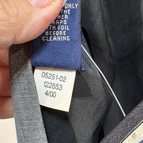 🪥 nwt 2000s vintage GAP Gray wool blend Backless with leather straps dress: - Picture 7 of 8